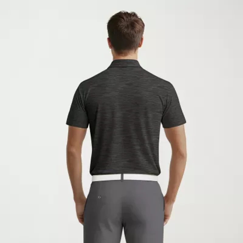 PGA TOUR Airflux Heathered Mens Regular Fit Short Sleeve Polo Shirt