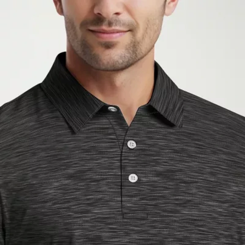 PGA TOUR Airflux Heathered Mens Regular Fit Short Sleeve Polo Shirt