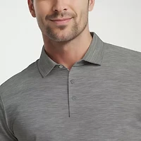 PGA TOUR Airflux Heathered Mens Regular Fit Short Sleeve Polo Shirt