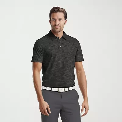 PGA TOUR Airflux Heathered Mens Regular Fit Short Sleeve Polo Shirt
