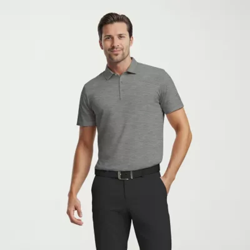 PGA TOUR Airflux Heathered Mens Regular Fit Short Sleeve Polo Shirt