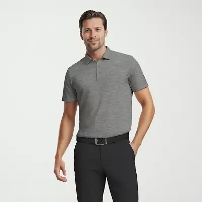PGA TOUR Airflux Heathered Mens Regular Fit Short Sleeve Polo Shirt
