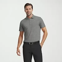 PGA TOUR Airflux Heathered Mens Regular Fit Short Sleeve Polo Shirt