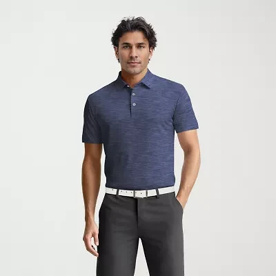 PGA TOUR Airflux Heathered Mens Regular Fit Short Sleeve Polo Shirt