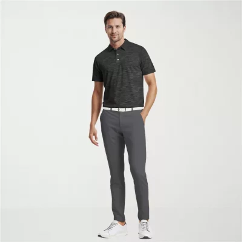 PGA TOUR Airflux Heathered Mens Regular Fit Short Sleeve Polo Shirt