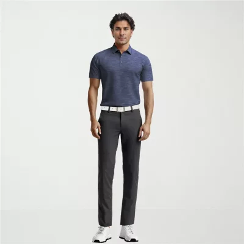 PGA TOUR Airflux Heathered Mens Regular Fit Short Sleeve Polo Shirt