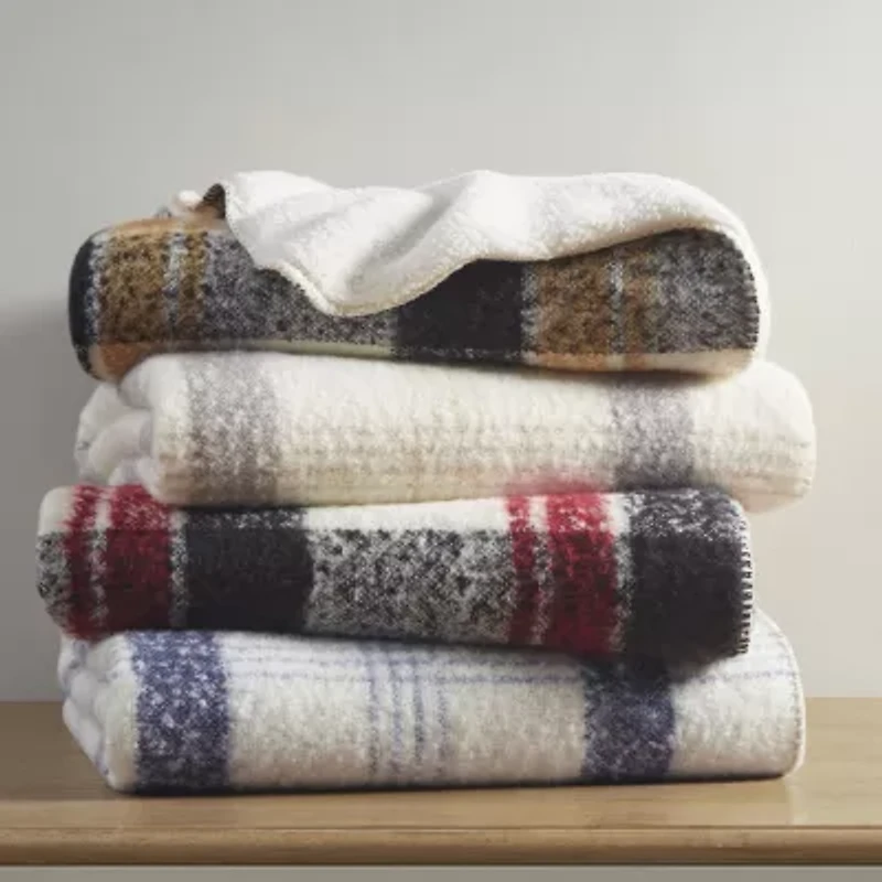 Woolrich Bloomington Faux Mohair To Sherpa Throw
