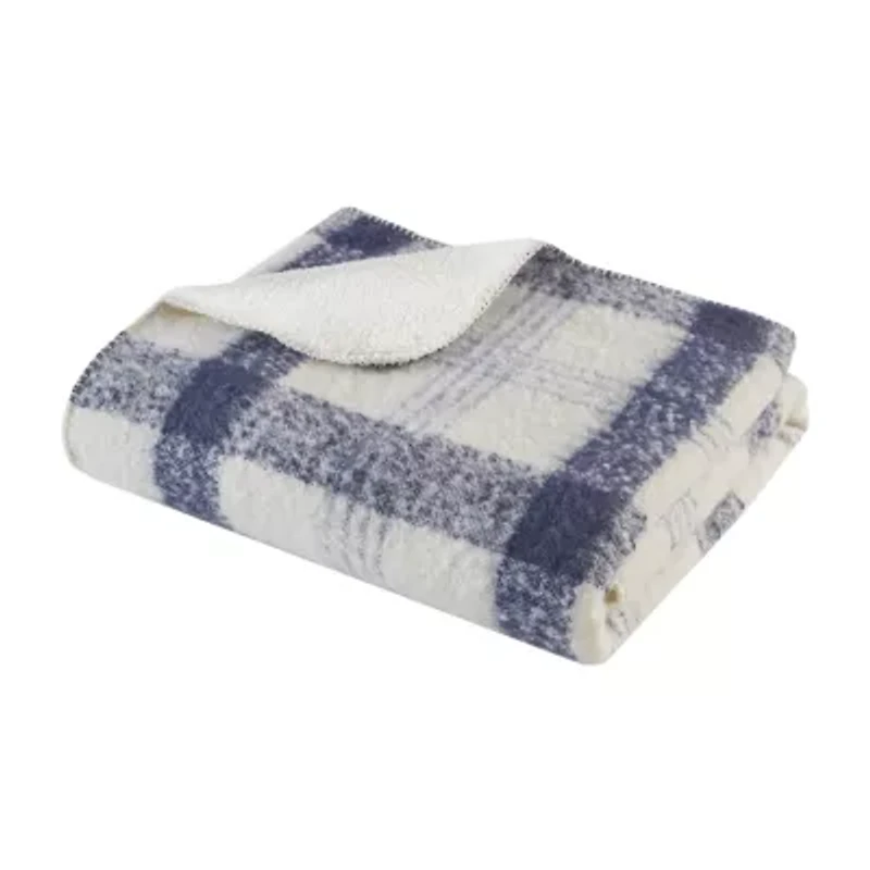 Woolrich Bloomington Faux Mohair To Sherpa Throw