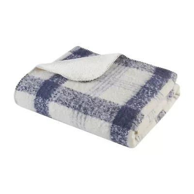 Woolrich Bloomington Faux Mohair To Sherpa Throw
