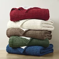 Madison Park Eden Waffle Knit Chenille Throw