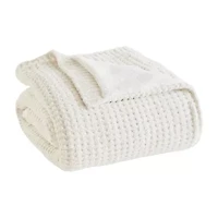 Madison Park Eden Waffle Knit Chenille Throw
