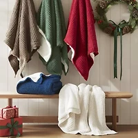 Madison Park Eden Waffle Knit Chenille Throw