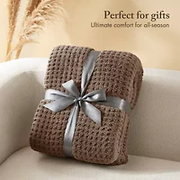 Madison Park Eden Waffle Knit Chenille Throw