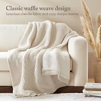 Madison Park Eden Waffle Knit Chenille Throw