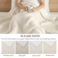 Madison Park Eden Waffle Knit Chenille Throw