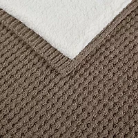 Madison Park Eden Waffle Knit Chenille Throw