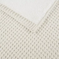 Madison Park Eden Waffle Knit Chenille Throw