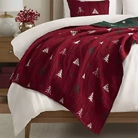 Madison Park Madison Park Holly Christmas Jacquard 2 Piece Throw & Pillow Set 2-pc. Throw
