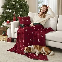 Madison Park Madison Park Holly Christmas Jacquard 2 Piece Throw & Pillow Set 2-pc. Throw