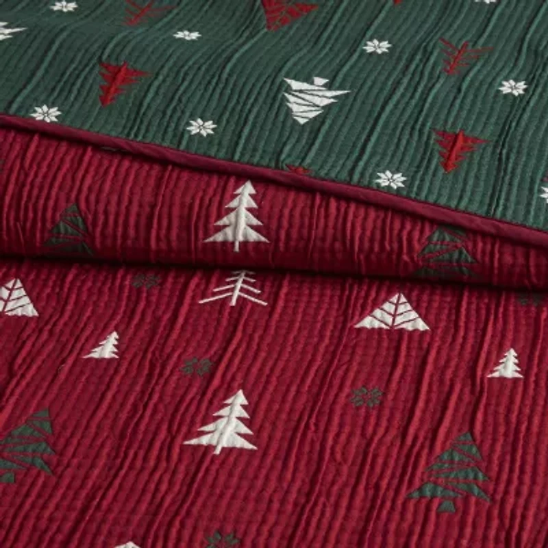 Madison Park Madison Park Holly Christmas Jacquard 2 Piece Throw & Pillow Set 2-pc. Throw