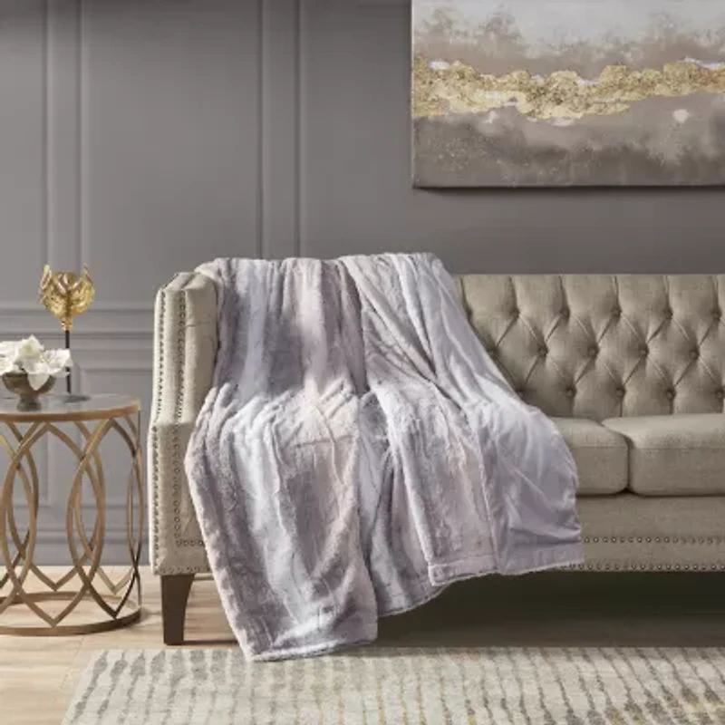 Madison Park Marcelle Faux-Fur Throw