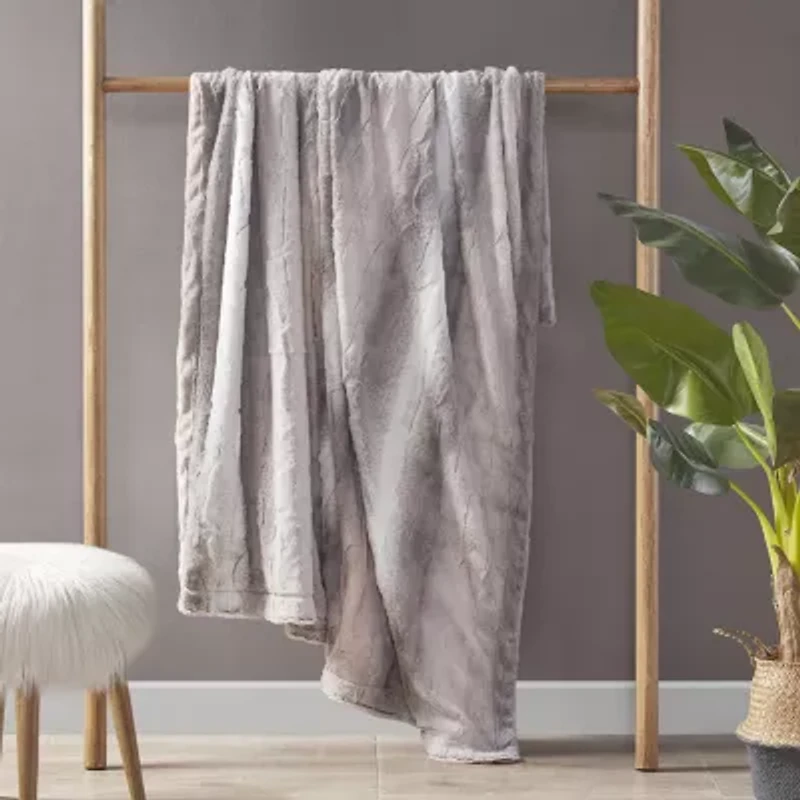 Madison Park Marcelle Faux-Fur Throw