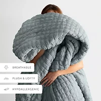 Casual Comfort Textured Seersucker Down Alternative Lightweight Comforter Set