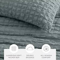 Casual Comfort Textured Seersucker Down Alternative Lightweight Comforter Set