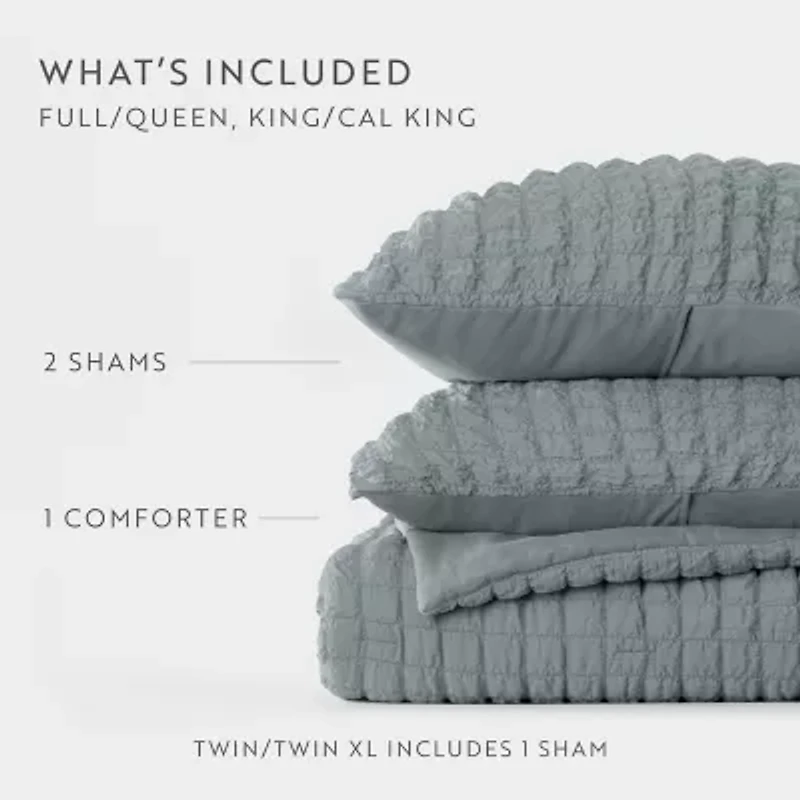 Casual Comfort Textured Seersucker Down Alternative Lightweight Comforter Set