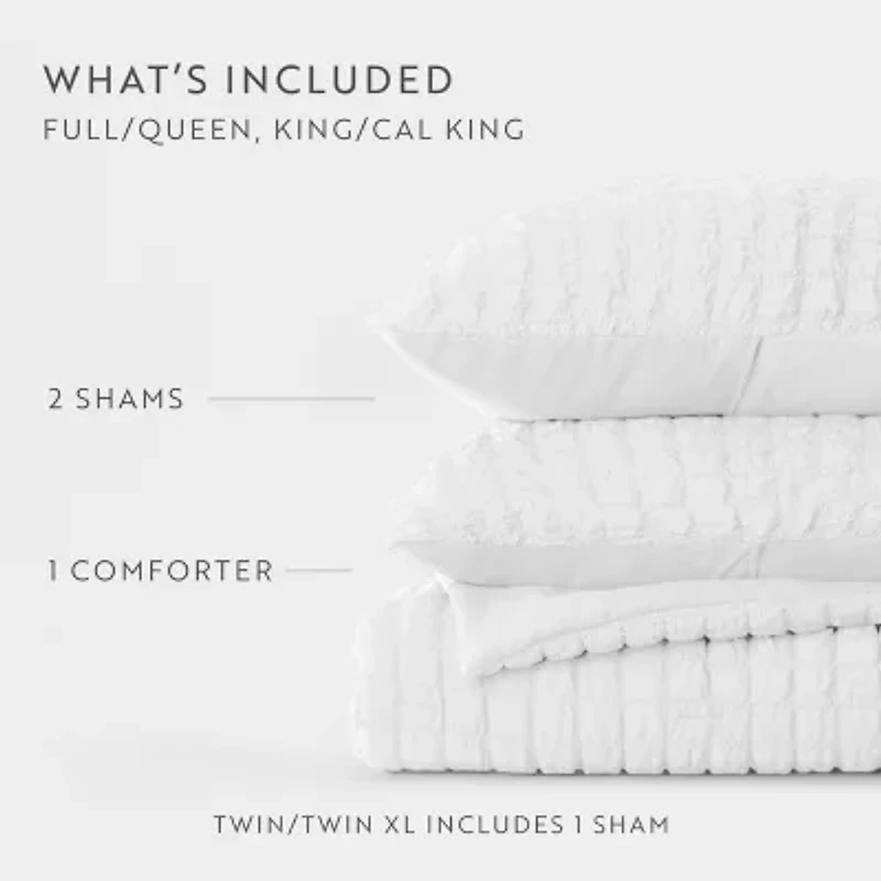 Casual Comfort Textured Seersucker Down Alternative Lightweight Comforter Set