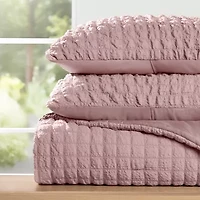 Casual Comfort Textured Seersucker Down Alternative Lightweight Comforter Set