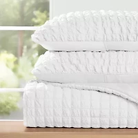 Casual Comfort Textured Seersucker Down Alternative Lightweight Comforter Set