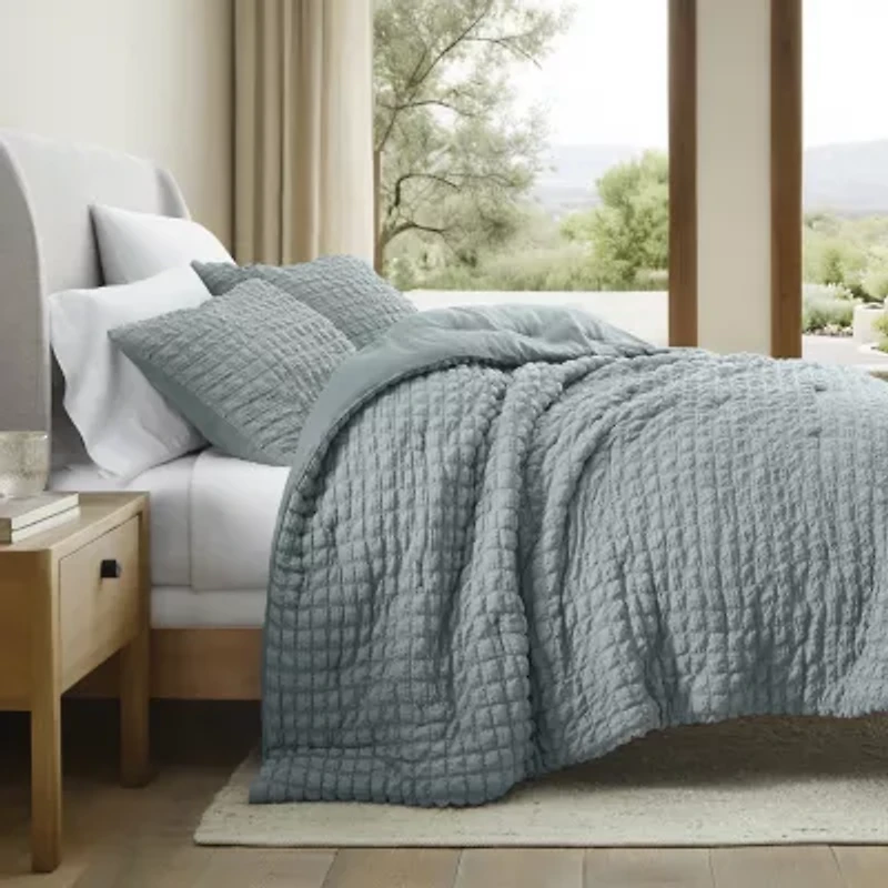 Casual Comfort Textured Seersucker Down Alternative Lightweight Comforter Set