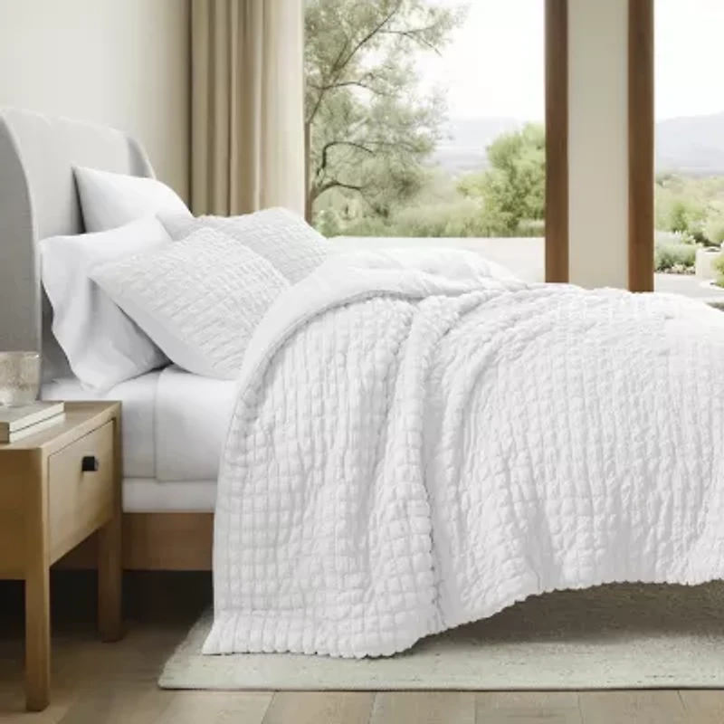 Casual Comfort Textured Seersucker Down Alternative Lightweight Comforter Set