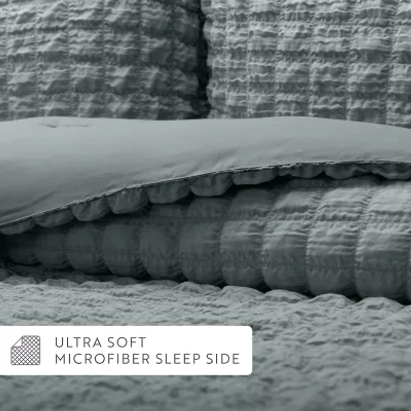Casual Comfort Textured Seersucker Down Alternative Lightweight Comforter Set