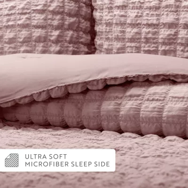 Casual Comfort Textured Seersucker Down Alternative Lightweight Comforter Set