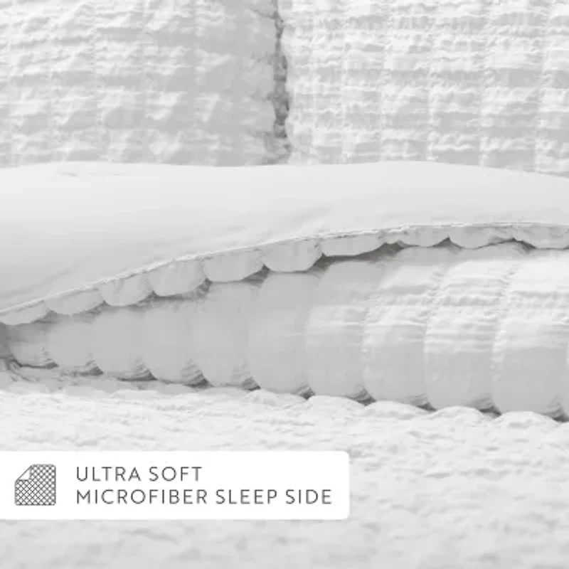 Casual Comfort Textured Seersucker Down Alternative Lightweight Comforter Set