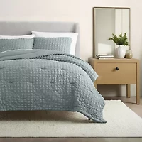 Casual Comfort Textured Seersucker Down Alternative Lightweight Comforter Set