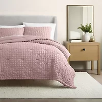 Casual Comfort Textured Seersucker Down Alternative Lightweight Comforter Set