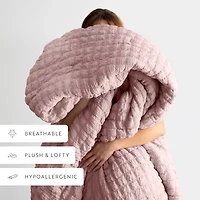 Casual Comfort Textured Seersucker Down Alternative Lightweight Comforter Set