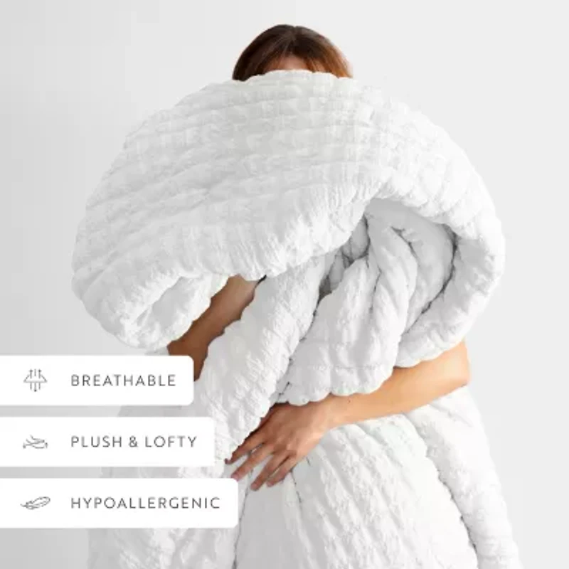 Casual Comfort Textured Seersucker Down Alternative Lightweight Comforter Set