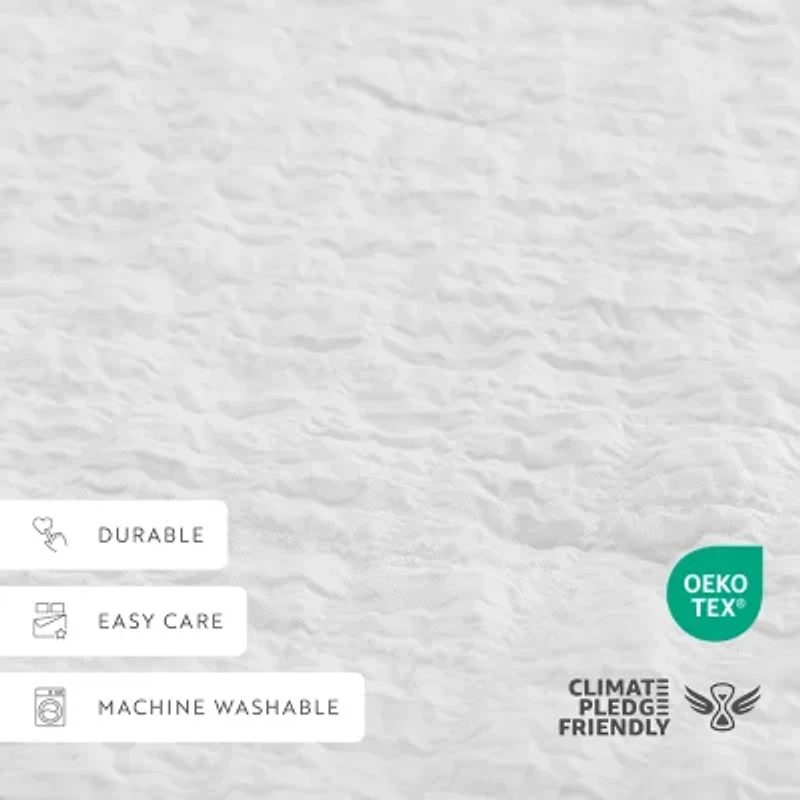 Casual Comfort Textured Seersucker Down Alternative Lightweight Comforter Set