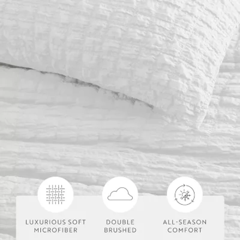 Casual Comfort Textured Seersucker Down Alternative Lightweight Comforter Set