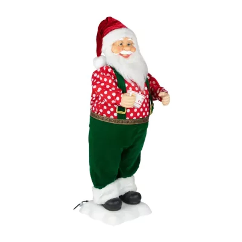 Northlight 24in Animated And Musical Claus With Hot Cocoa Christmas Figurine
