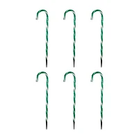 Northlight Lighted Candy Cane Pathway Markers - 28in - Green - Set Of 6 Christmas Yard Art