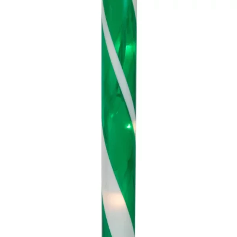 Northlight Lighted Candy Cane Pathway Markers - 28in - Green - Set Of 6 Christmas Yard Art