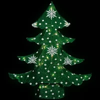 Northlight 3d Lighted Tree - 20in - Green And White - Clear Lights Christmas Yard Art