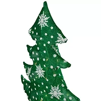 Northlight 3d Lighted Tree - 20in - Green And White - Clear Lights Christmas Yard Art