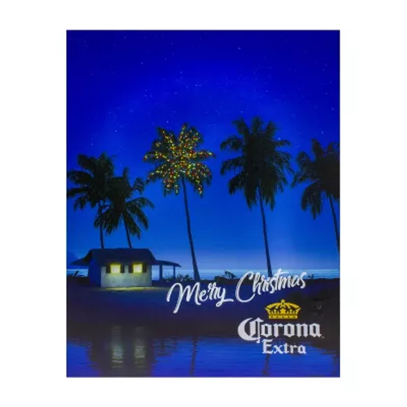 Northlight 19" Motion Activated Musical Lighted Corona Canvas Art