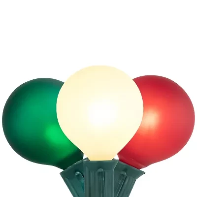 Northlight 10-Count Frosted Red White And Green G50 9ft Green Wire String Lights